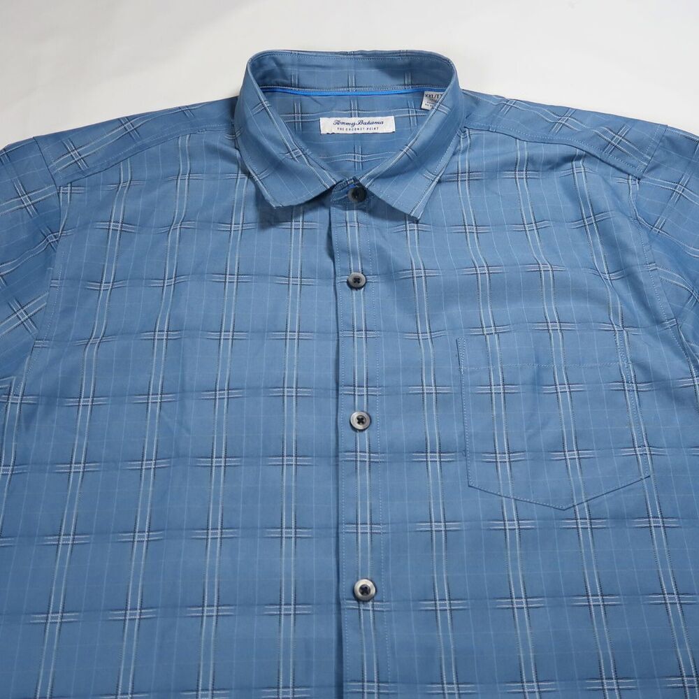 Tommy Bahama Mens Shirt 2XL The Coconut Point Hawaiian Blue Island Zone Relax